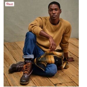 L.L.Bean Men's Signature Waffle Crew Marsh Brown Layer Thermal Winter XL